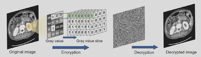 Encryption and decryption of the medical image.